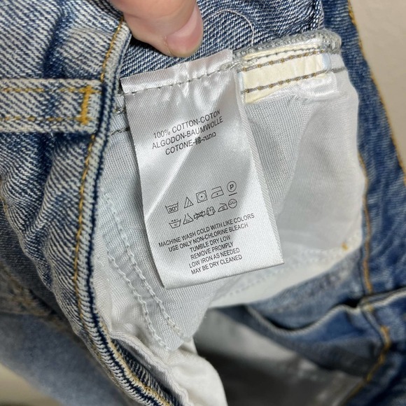 Free People Denim Mini Skirt Distressed Button Front Size 2 - Picture 10 of 11